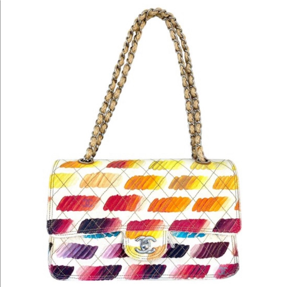 CHANEL LIMITED Edition Colorama Watercolor Quilted Canvas Single Flap Bag